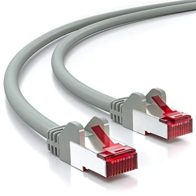Immagine di deleyCON 5m Cavo Patch CAT6 S/FTP PIMF Schermatura CAT 6 RJ45 di Rete Ethernet LAN Router DSL Switch Modem Grigio
