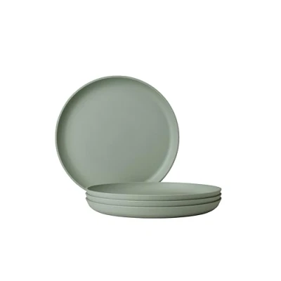 Immagine di Mepal Piatto Frutta 4 Pezzi Silueta Lavabile in lavastoviglie e microonde Piatti di plastica da Cena Servizio 23 cm Nordic Sage