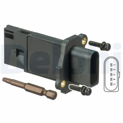 Immagine di DELPHI AF10144 12B1 Debimetro AUDI: A3 Sportback, A4 B7 Avant, A6 C6 VOLKSWAGEN: Golf 6, 5, Passat B6 Variant, SEAT: Leon II Hatchback
