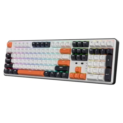 Immagine di Redragon K689 PRO tastiera wireless RGB da gioco, 104 tasti + 4 di scelta rapida aggiuntivi, meccanica con base hot swap, riduzione del rumore a 3 strati, rotondi, interruttore