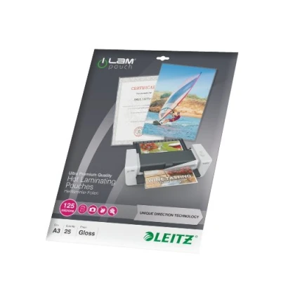 Immagine di Leitz Pellicola per plastificazione DIN A3 125 micron lucida 25 pz.