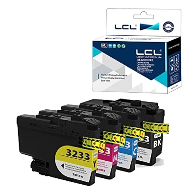 Immagine di LCL Cartucce d&#039;inchiostro Compatibile LC 3233 LC3233 XL LC3233XL LC3233BK 3233BK 3233C 3233M 3233Y (1Nero 1Ciano 1Magenta 1Giallo) Sostituzione per Brother DPC J1100DW MFC J1300DW