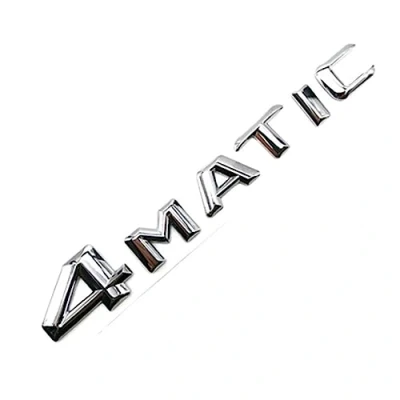 Immagine di 3D ABS 4 MATIC Logo 4MATIC Emblema Lettere Distintivo bagagliaio compatibile for Mercedes AEC GLK GLC 220 250 ML 320 Accessori adesivi (Color : Silver Convex)