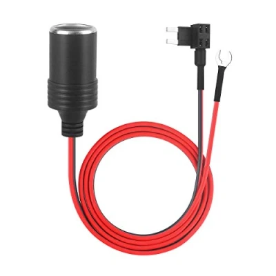 Immagine di BONATECH cavo adattatore per accendisigari da 1 m, con kit di fusibili auto, presa accendisigari, 1,0 mm portafusibili 12 V, mini standard ATM APM a lama