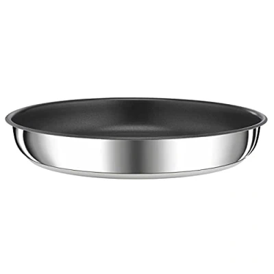 Immagine di Tefal Ingenio Preference Padella 22 cm, impilabile, acciaio inossidabile, rivestimento antiaderente, induzione, versatilità, risparmio di spazio, indicatore temperatura, Made in France L9730302