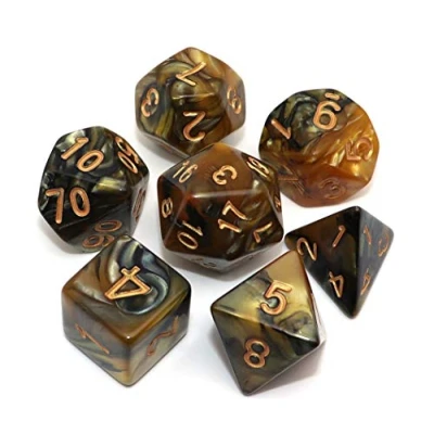 Immagine di CREEBUY, set di dadi poliedrici per dungeon e dragons, D&amp;D, 7 giochi ruolo, con sacchetto