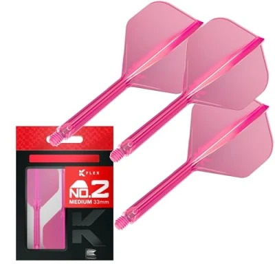 Immagine di Target Darts K Flex Integrated Dart Flight And Shaft, No.2 Rosa (Medio) Confezione da 3 No 2, Kflex Precision Moulded 2 in 1 Flights STEM