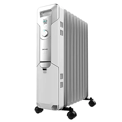 Immagine di Cecotec Radiatore olio elettrico ReadyWarm 9000 Space, 9 moduli, consumo energetico, 2000 W, 3 livelli, avvolgicavo, sistema di sicurezza, ruote, 20 m2 05882