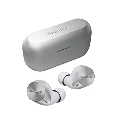 Immagine di Technics EAH AZ60M2ES Auricolari Wireless con Noise Cancelling, Bluetooth Multipoint 3 Dispositivi, In Ear, Cuffie Microfono Integrato, Adattabili, Argento