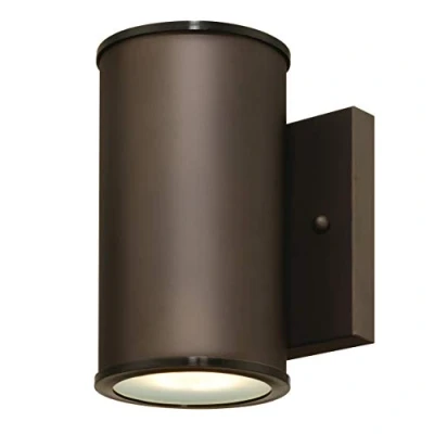 Immagine di 63156 Apparecchiatura da parete esterno LED a luce singola, finitura in bronzo lucidato olio con pannello di vetro smerigliato