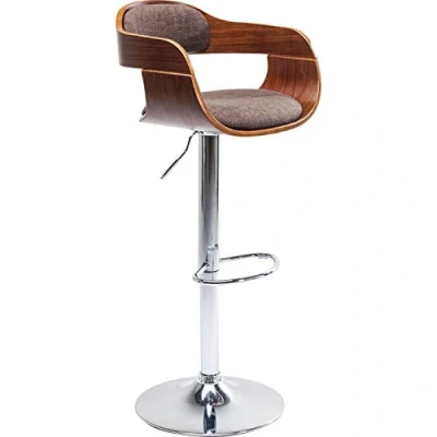 Immagine di Kare Design sgabello da bar Monaco, marrone scuro, altezza di seduta 58 79cm, regolabile in con molla a gas, stile moderno e retro, cucina, sala pranzo