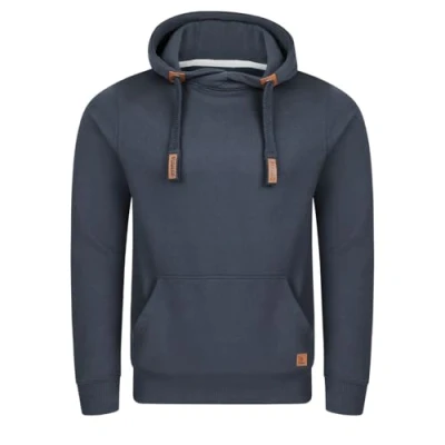 Immagine di riverso RIVNiklas Felpa con Cappuccio da Uomo, Tasche a Marsupio, Collo Incrociato, Regular, Tinta Unita, Cotone, Grigio, Marrone, Verde, Rosso, Blu, Nero Blu Navy (Bjd). L