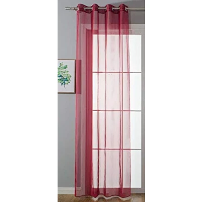 Immagine di Gardinenbox Tenda trasparente con occhielli Uni, 145 x 140 cm (altezza larghezza), colore bordeaux, per soggiorno, 20332 cn