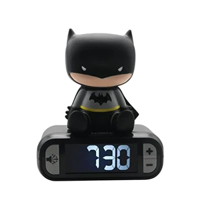 Immagine di Lexibook Sveglia digitale Batman per Bambini con Luce Notturna Snooze, Orologio Bambini, Luminoso, Colore Nero RL800BAT