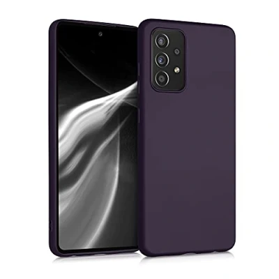Immagine di kwmobile Custodia Compatibile con Samsung Galaxy A52 / 5G A52s Cover Back Case Morbida Protezione in Silicone TPU Effetto metallizzato bordeaux