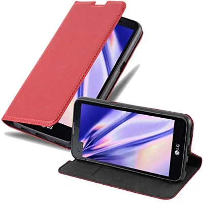 Immagine di Cadorabo Custodia Libro per LG X Screen in Rosso Mela con Vani di Carte, Funzione Stand e Chiusura Magnetica Portafoglio Cover Case Wallet Book Etui Protezione