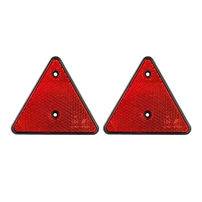 Immagine di Set di 2 riflettori triangolari 15 x 13,5 cm, triangolo per auto, ciondolo a forma occhio gatto, marchio omologazione E