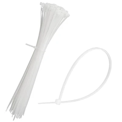 Immagine di mumbi Fascette stringicavo bianche 200 mm x 3,6 mm, resistenti ai raggi UV, protezione antincendio UL 94 V2, professionali, 100 pezzi