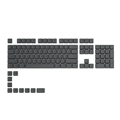 Immagine di Glorious Gaming 115 GPBT Keycaps Profilo Cherry, plastica PBT resistente, aspetto accattivante, suono superiore, caratteri originali, layout americano Nero cenere