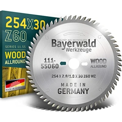 Immagine di Bayerwald, lama per sega circolare da banco HM, diametro 254 mm x 2,8 30 mm, denti alternati, fori di trascinamento combi, Bosch GTS 10 e PTS
