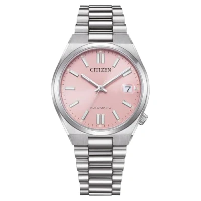 Immagine di CITIZEN Orologio automatico da donna con cinturino in acciaio inox 37 mm vetro zaffiro data blu ghiaccio NJ0200 diverse varianti, Colore: rosa.