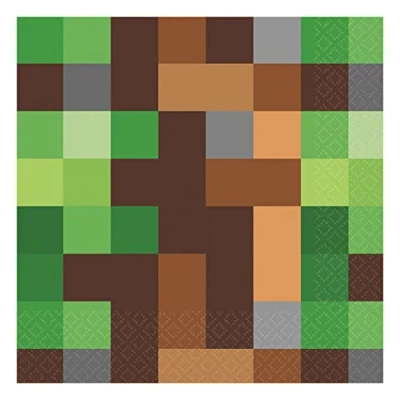 Immagine di Amscan TNT Pixel Gamers 511778 66 Tovaglioli per feste di compleanno bambini, confezione da 16