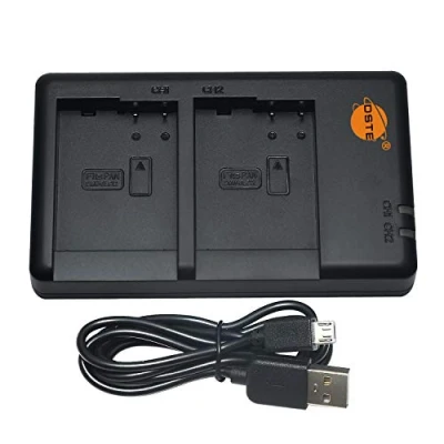 Immagine di DSTE DE A80 Caricatore USB Dual compatibile con Panasonic DMW BLC12, BLC12e,BP DC12,BP DC12U,BP DC12E come A80AA/SX Alimentazione tramite cavo di ricarica micro A 2.0