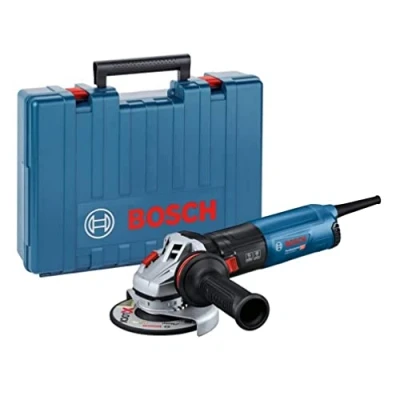 Immagine di Bosch Professional Smerigliatrice angolare GWS 14 125 S (1400 Watt, impugn. suppl,cuffia di prot,cuffia prot.antitaglio con clip,chiave a due perni,flangia mont,dado serr, valigetta)