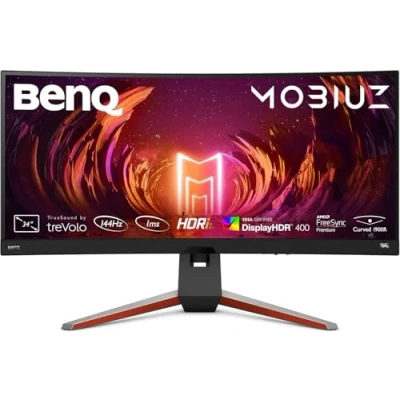 Immagine di BenQ MOBIUZ EX3415R Monitor Curvo Gaming (34 pollici, IPS, Ultrawide, 2K, 144 Hz, 1ms, HDR 400, FreeSync Premium Pro, telecomando)