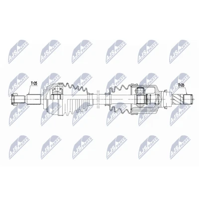 Immagine di NTY NPW RE 168 Albero motore / Semiasse Assale anteriore Sx 644mm 84mm RENAULT: CLIO 4, 3