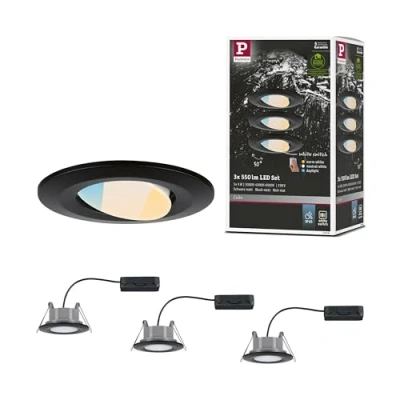 Immagine di Paulmann 93096 Calla WhiteSwitch Lampada LED da incasso (monocolore) 15 W Nero (opaco)