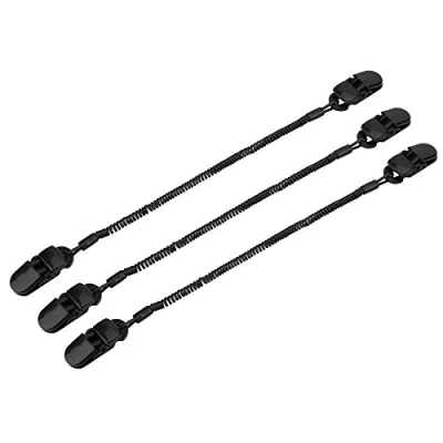 Immagine di Keenso Fermi per Tappo, Clip Cappello di Fermo Tappo Nero da 3 Pezzi Supporto Custode Abbigliamento Pesca e Cavo a Spirale