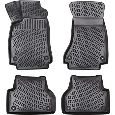 Immagine di Elmasline Set di tappetini in gomma 3D per Skoda Fabia III dal 2014 bordo extra alto 5 cm