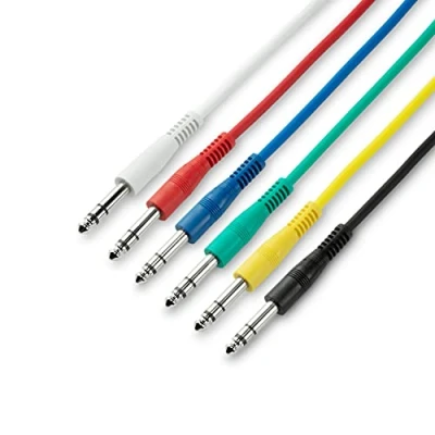 Immagine di ah Cables K3 BVV 0090 Set di cavi patch, da jack stereo 6,3 mm a mm, lunghezza 90 cm