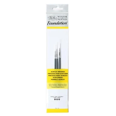 Immagine di Winsor&amp;Newton Foundation 3 Pennelli Acrilico Round 1,3,5