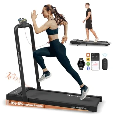 Immagine di Mobvoi Home 3 in 1 Tapis Roulant Pieghevole con Pedana da 6% di Inclinazione 2,5 CV Compatto Portatile Sotto la Scrivania Macchina Corsa Telecomando Display a LED 120kg 12km/h Facile Riporre