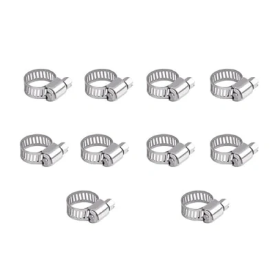 Immagine di 10 fascette stringitubo da 6 a 12 mm, clip giubilari regolabili in acciaio inossidabile 304, morsetti per tubi vite senza fine