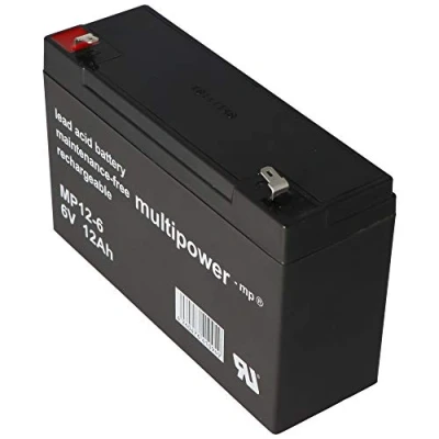 Immagine di Multipower Batteria al piombo acido MP12 6 con connettore Faston da 6,3 mm, V, 12 Ah