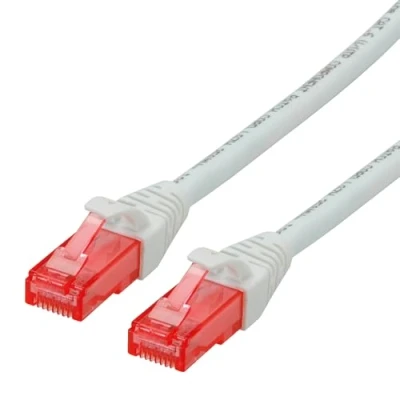 Immagine di Roline 21.15.2561 RJ45 cavo di rete, patch CAT 6 U/UTP 1.00 m Bianco non schermato, Privo alogeni, Ritardante fiamma 1 pz.