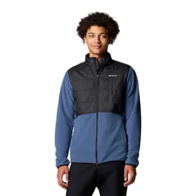 Immagine di Columbia Basin Butte Fleece Full Zip, Giacca In Pile Con Cerniera Intera Uomo, Dark Mountain/Black, Taglia S