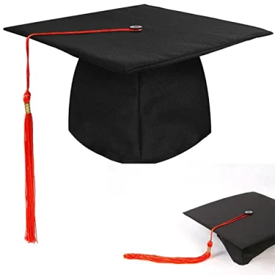 Immagine di BOOSHMall Cappello Donna Uomo Tocco Laurea Graduation Cap Berretto da Laureato Gadget per Cerimonie di Laurea, Rosso