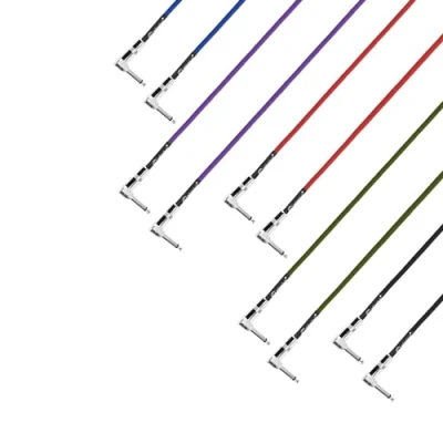 Immagine di Adam Hall Cables 4 STAR IRR 0090 Set Cavo patch per pedaliera di 5 Jack TS angolato 0,9 m