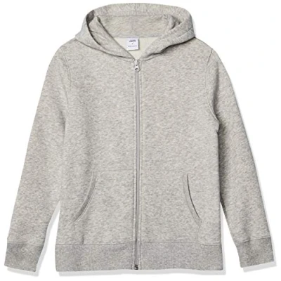 Immagine di Amazon Essentials Felpe con Cappuccio Foderate in Pile Cerniera Bambini e Ragazzi, Grigio Chiaro Puntinato, 6 7 Anni
