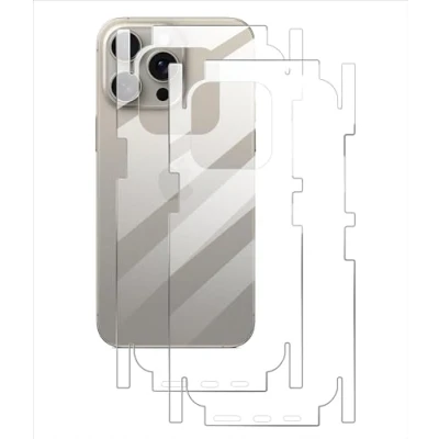 Immagine di GIOPUEY [2 Pezzi Pellicola Protettiva Retro per iPhone 16 PRO Max, Max Pellicola, TPU Morbido, Sottile, Alta Trasparenza, Bordo Protettivo Transparent