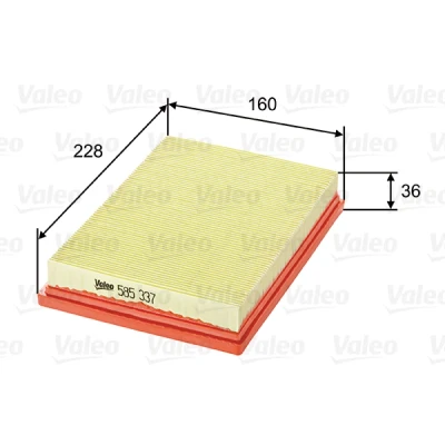 Immagine di VALEO 585337 filtro aria 36 160 228 Cartuccia TOYOTA: Corolla VIII Compact, Station Wagon, Liftback