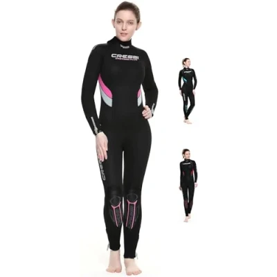 Immagine di Cressi Castoro Lady Monopiece Wetsuit, Muta Subacquea Donna in Neoprene High Stretch 5 mm, Nero/Acquamarina/Grigio, XL