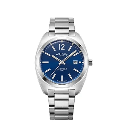 Immagine di Rotary Orologio Quarzo Uomo, misura cassa 38.50mm con quadrante Blu Analogico e Cinturino Argento in metallo GB05480/05