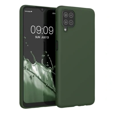 Immagine di kwmobile Custodia Compatibile con Samsung Galaxy A12 Cover Back Case per Smartphone in Silicone TPU Protezione Gommata verde scuro matt