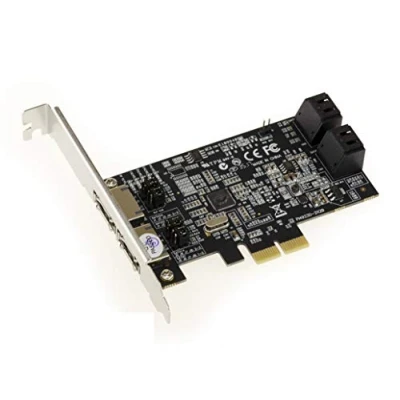 Immagine di KALEA INFORMATIQUE Scheda controller PCIe 4 + 2 PORTE SATA e eSATA 6G con chipset MARVELL 88SE9230 RAID 0 1 10 Hyperduo