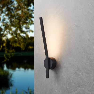 Immagine di EGLO Taparita lampada da parete LED per esterni, applique, a con illuminazione indiretta, in metallo nero e plastica bianca, muro luce bianca calda, IP55